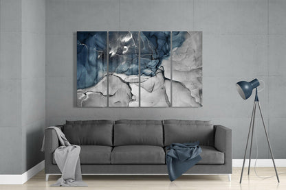 Slate Blue Gray Marble Glass Wall Art