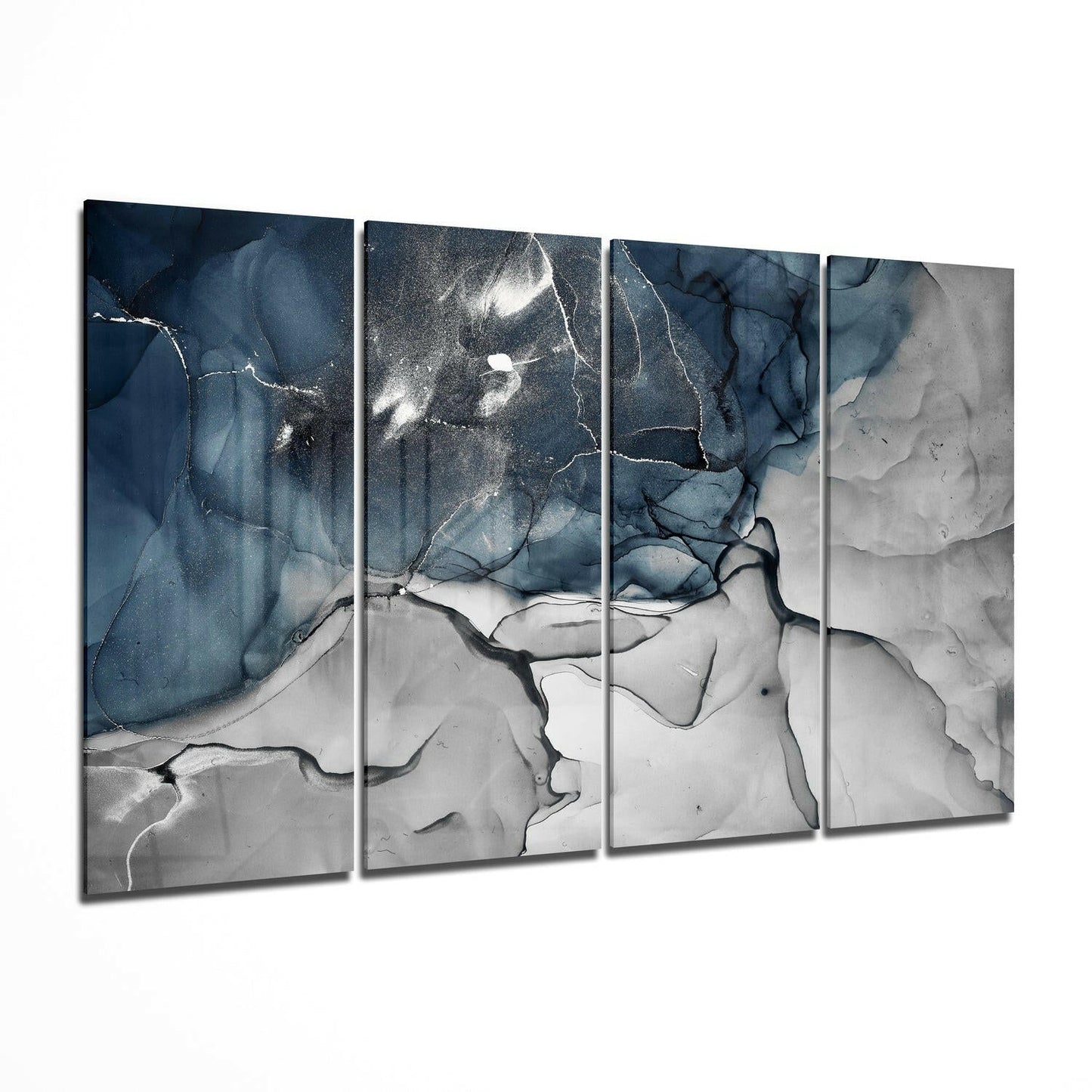 Slate Blue Gray Marble Glass Wall Art