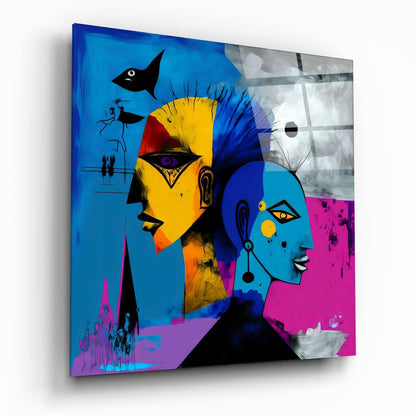 Geometric Mind Abstraction Glass Wall Art  || Designers Collection