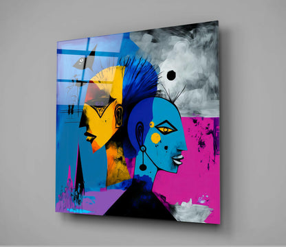Geometric Mind Abstraction Glass Wall Art  || Designers Collection