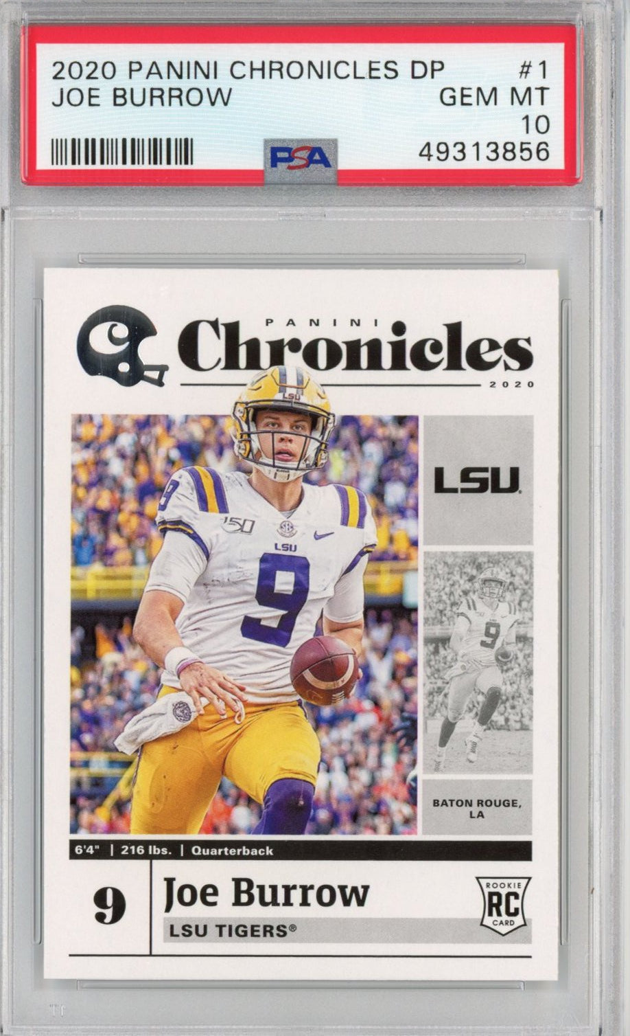 Graded 2020 Panini Chronicles Draft Picks Joe Burrow Rookie Football Card PSA 10