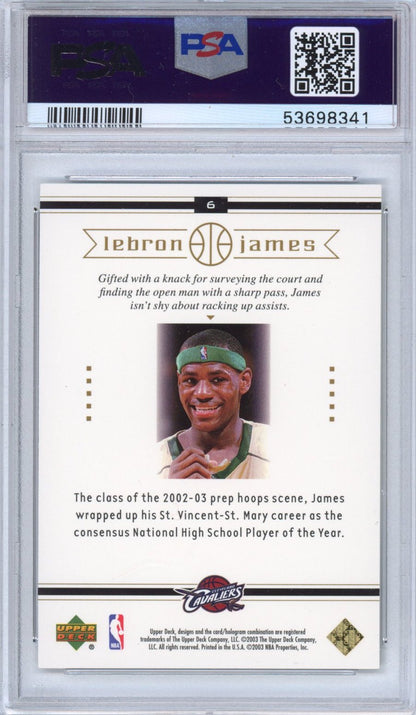 Graded 2003-04 Upper Deck Box Set LeBron James #6 Rookie RC Basketball Card PSA 9 Mint