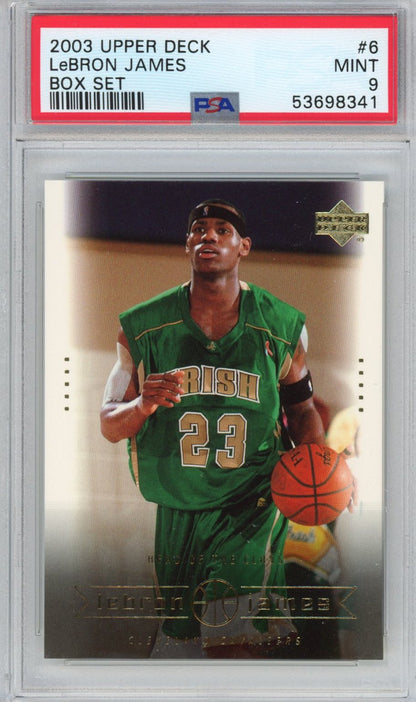 Graded 2003-04 Upper Deck Box Set LeBron James #6 Rookie RC Basketball Card PSA 9 Mint