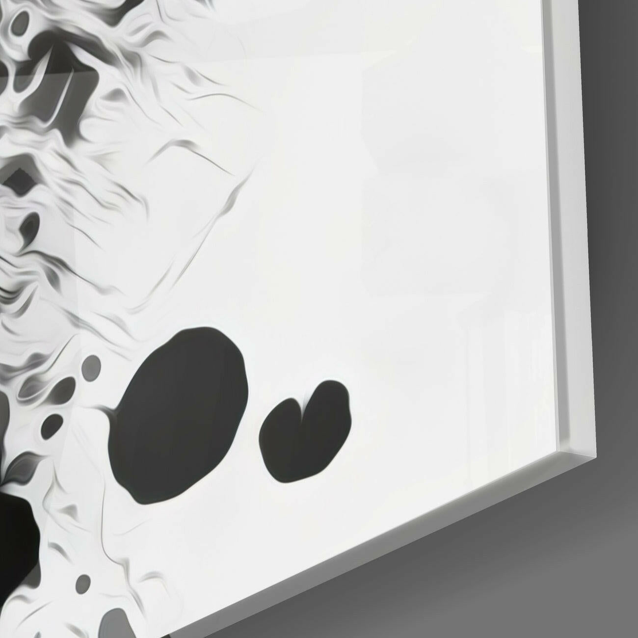 Black and White Ink Splash Woman Face Glass Wall Art