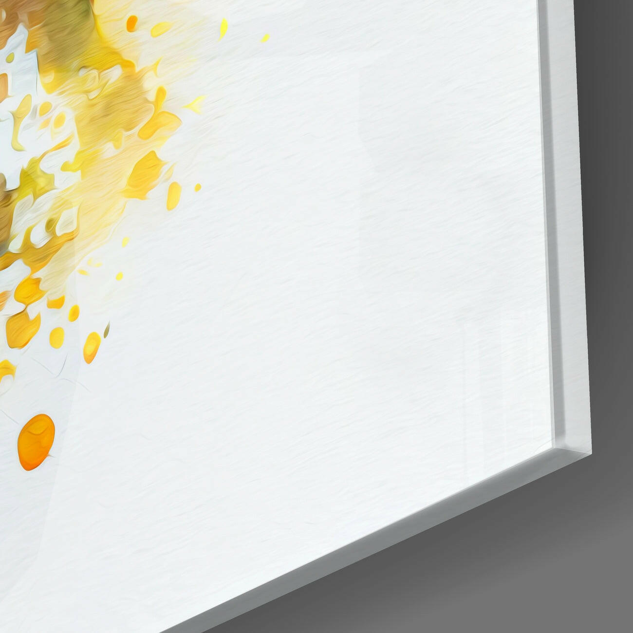 Splatter Watercolor Blue Bulldog Glass Wall Art