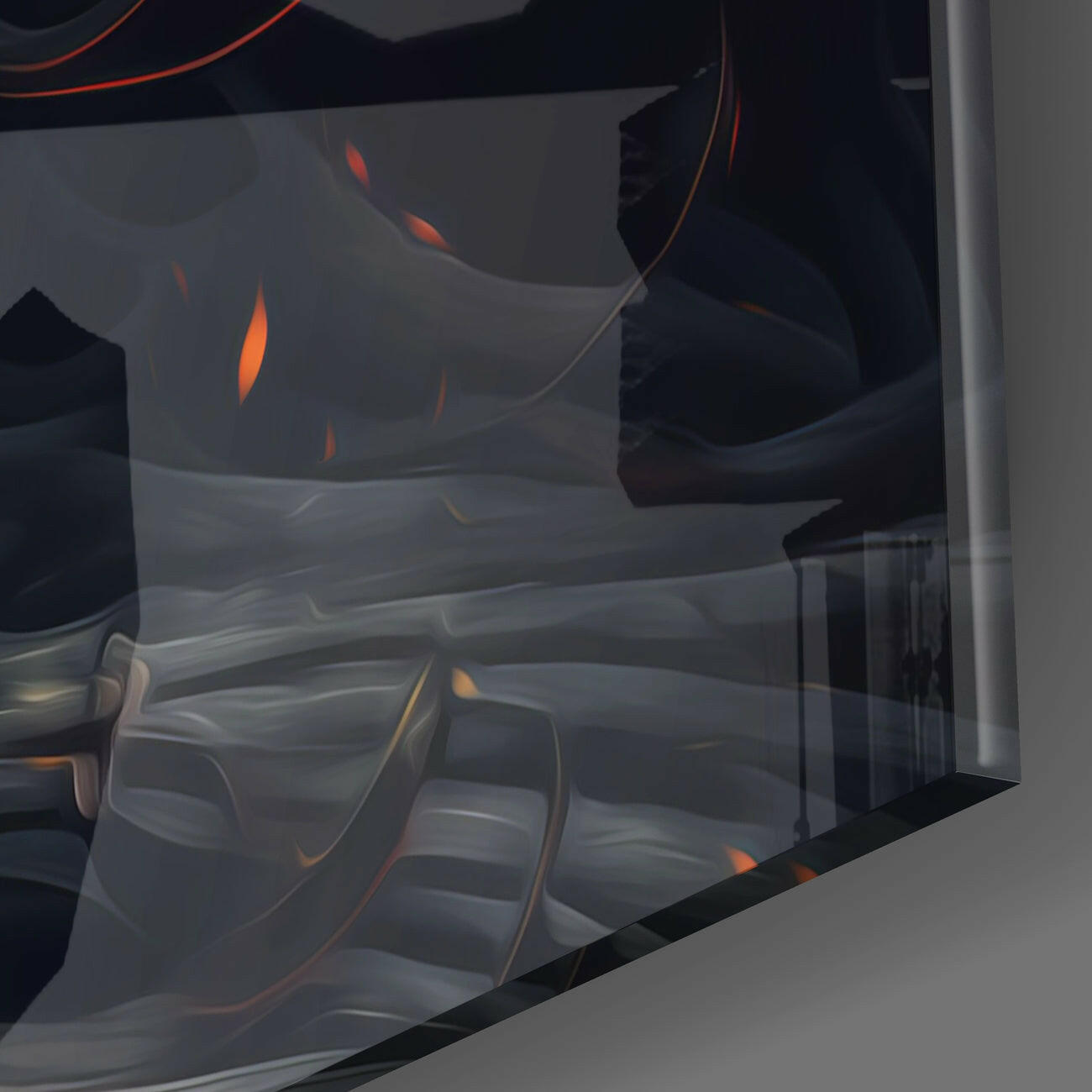 Flame Crowned Filigree Woman Glass Wall Art