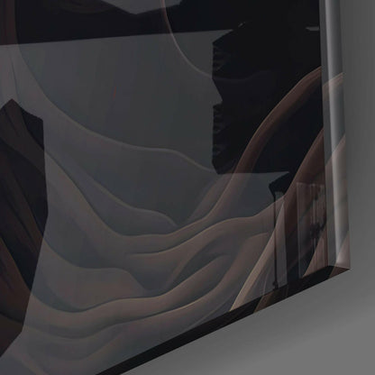 Half Fire Half Ash Masked Face Glass Wall Art