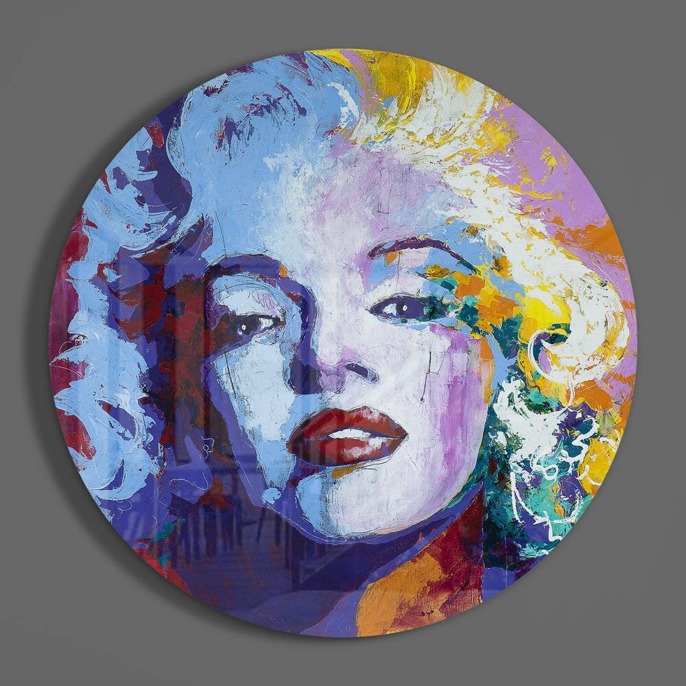 Blue Purple Blonde Circle Glass Wall Art