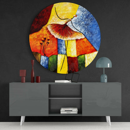 Colorful Ballerina in Tutu Painting Glass Wall Art