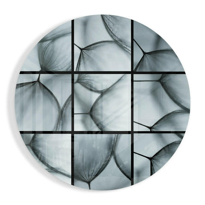 Dandelion Seed Macro Gray Glass Wall Art