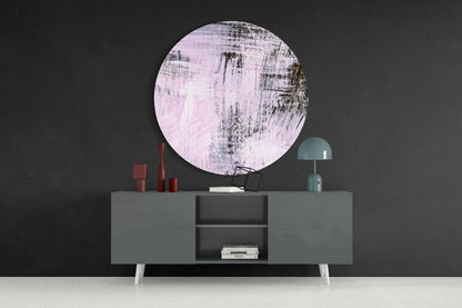 Lilac Black Dry Brush Glass Wall Art