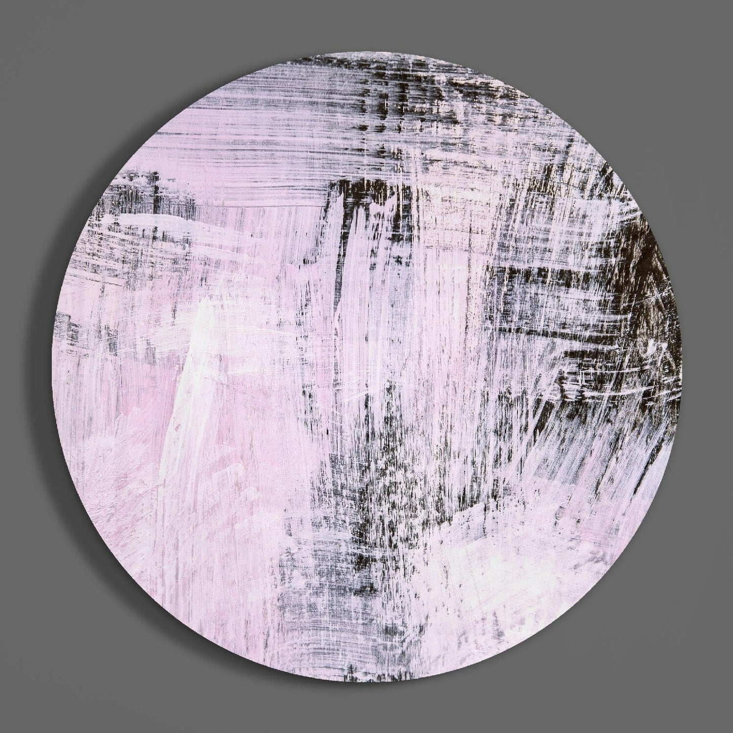 Lilac Black Dry Brush Glass Wall Art