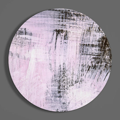 Lilac Black Dry Brush Glass Wall Art