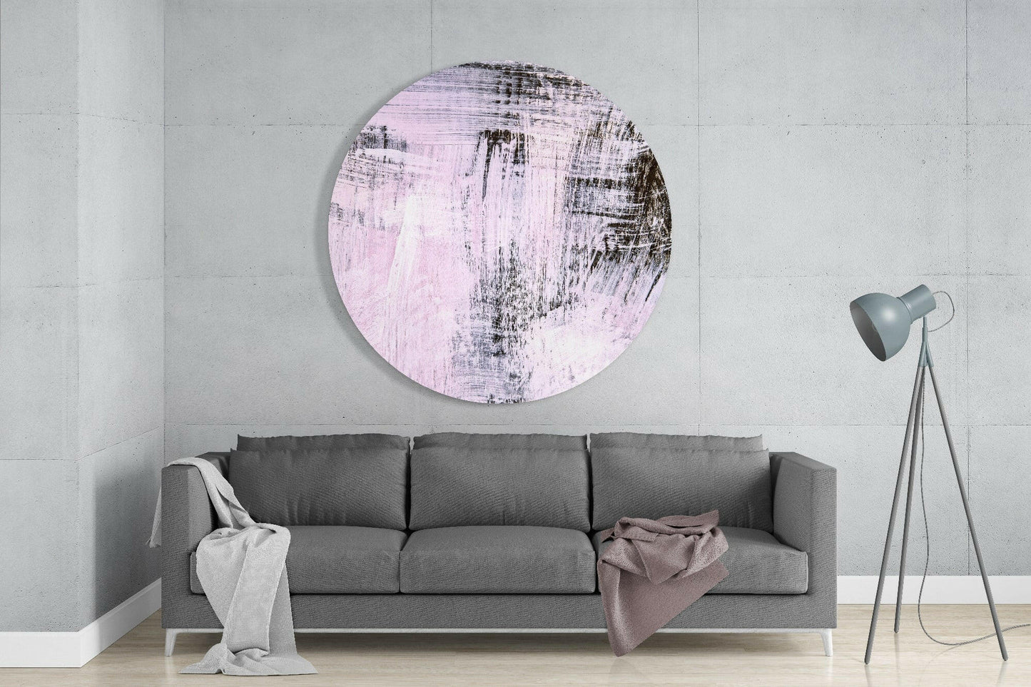 Lilac Black Dry Brush Glass Wall Art