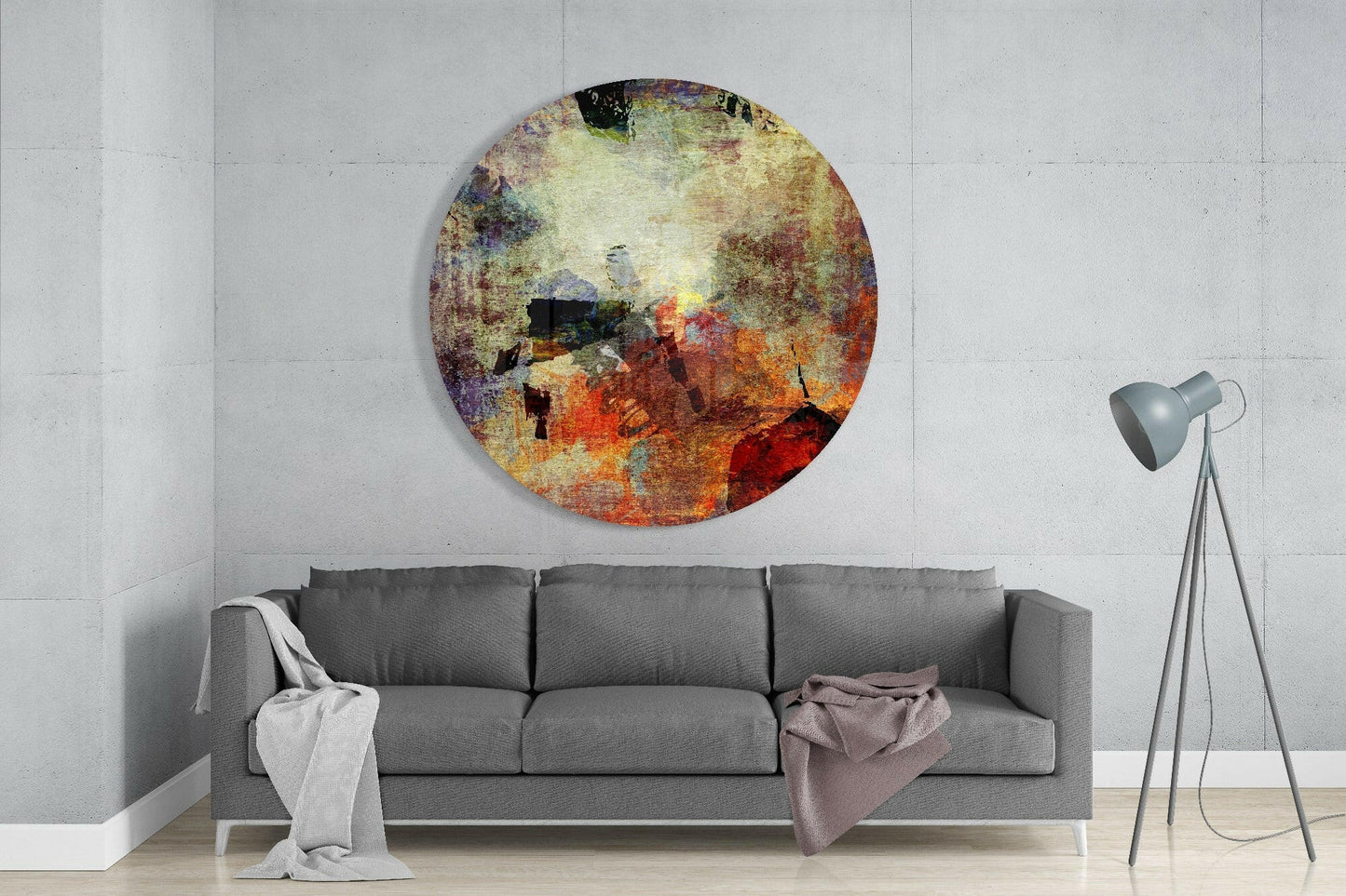 Rustic Earth Grunge Collage Glass Wall Art