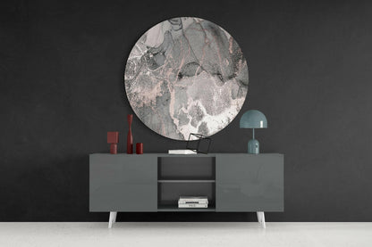 Gray Rose Gold Marble Glass Wall Art