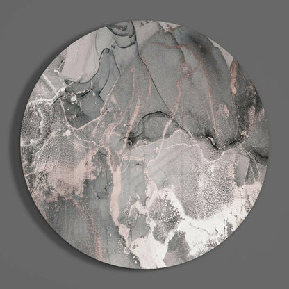 Gray Rose Gold Marble Glass Wall Art