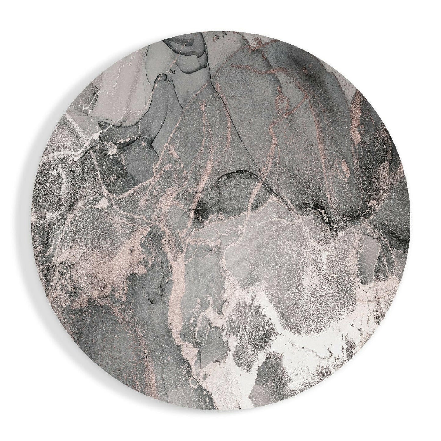 Gray Rose Gold Marble Glass Wall Art