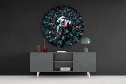 Skeleton Horde Spaceman Escape Glass Wall Art