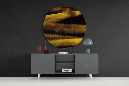 Gold Dusted Layered Ridges Glass Wall Art
