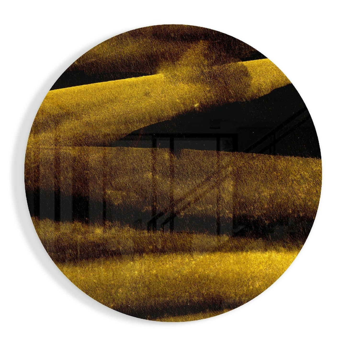 Gold Dusted Layered Ridges Glass Wall Art