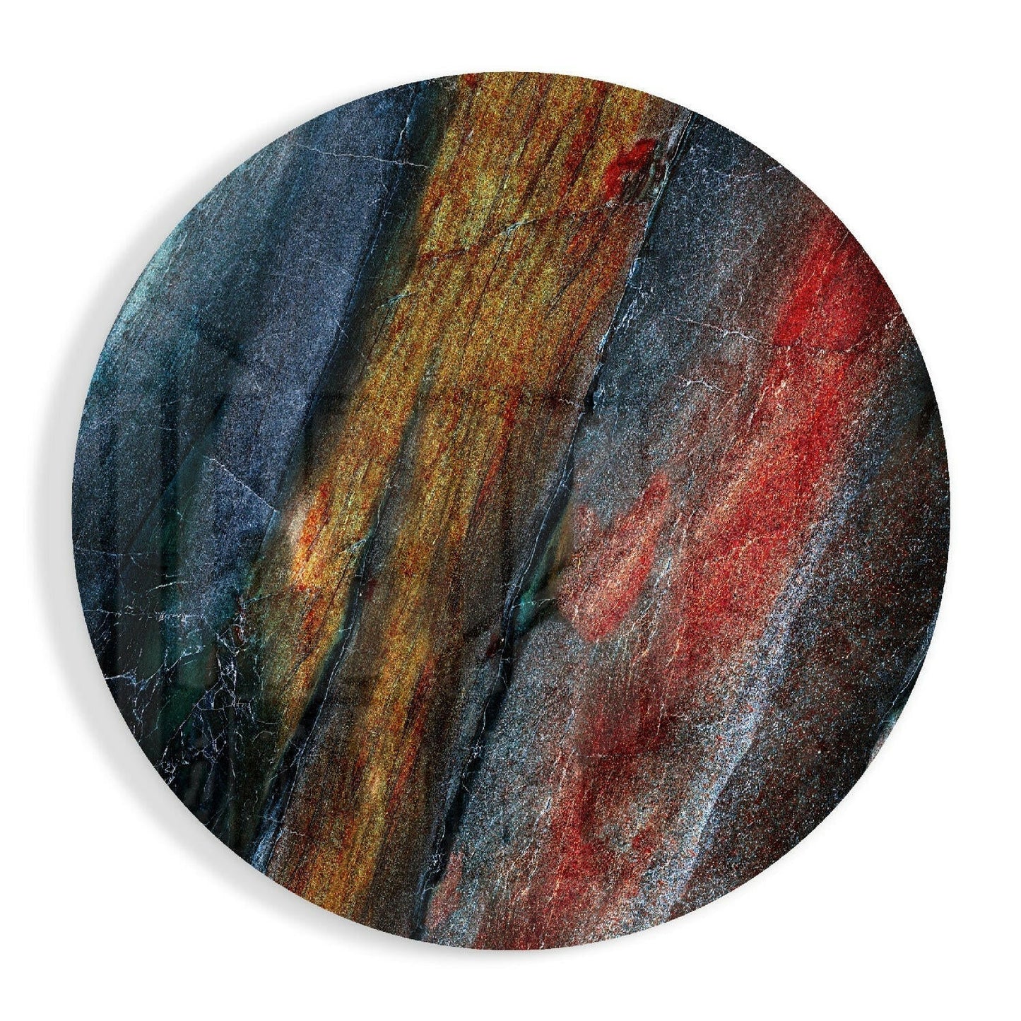 Golden Red Mineral Stone Glass Wall Art