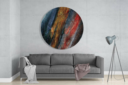 Golden Red Mineral Stone Glass Wall Art
