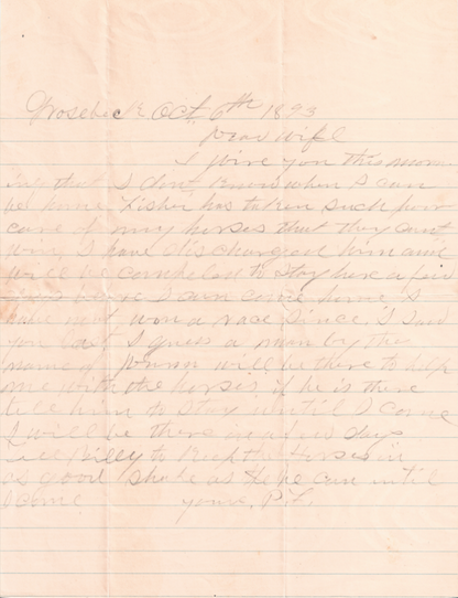Pat Garrett Beckett Encapsulated Handwriting Removed from an Autograph Letter Signed
