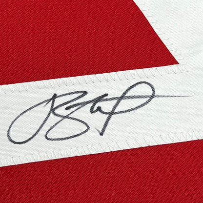 Framed Autographed/Signed Joe Staley San Francisco Red Football Jersey Beckett BAS COA