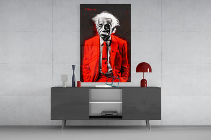 Red Suit I Told You Professor Glass Wall Art