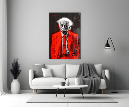 Red Suit I Told You Professor Glass Wall Art