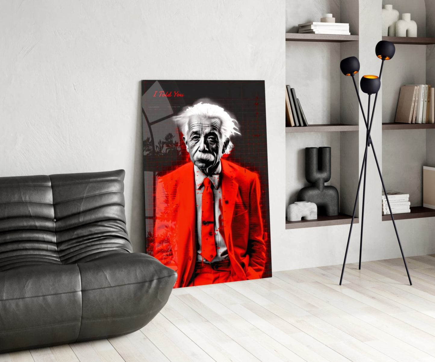 Red Suit I Told You Professor Glass Wall Art