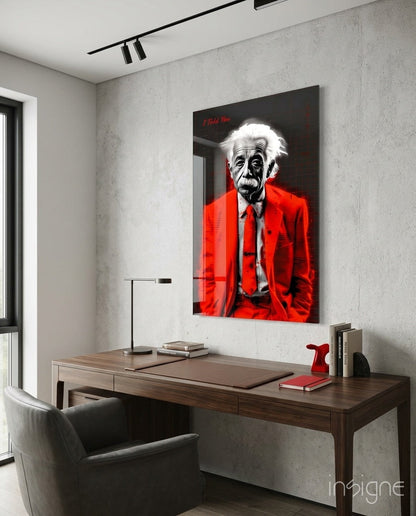 Red Suit I Told You Professor Glass Wall Art
