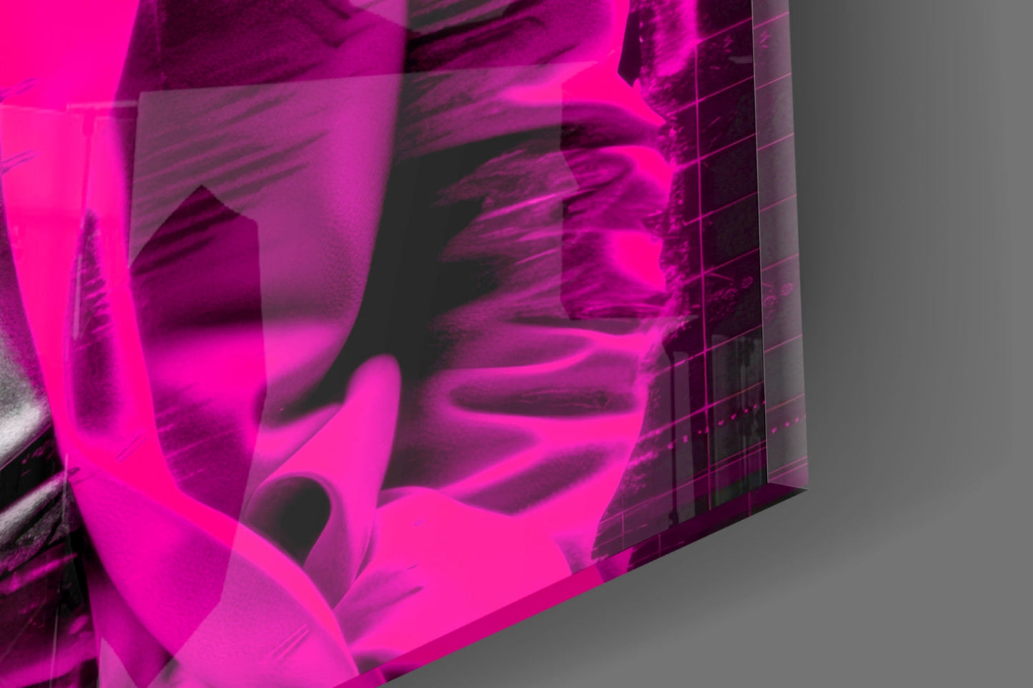 Magenta Suit Wild Haired Genius Glass Wall Art