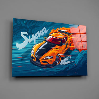 Turbo Coupe Blazing Speed Glass Wall Art || Designer Collection