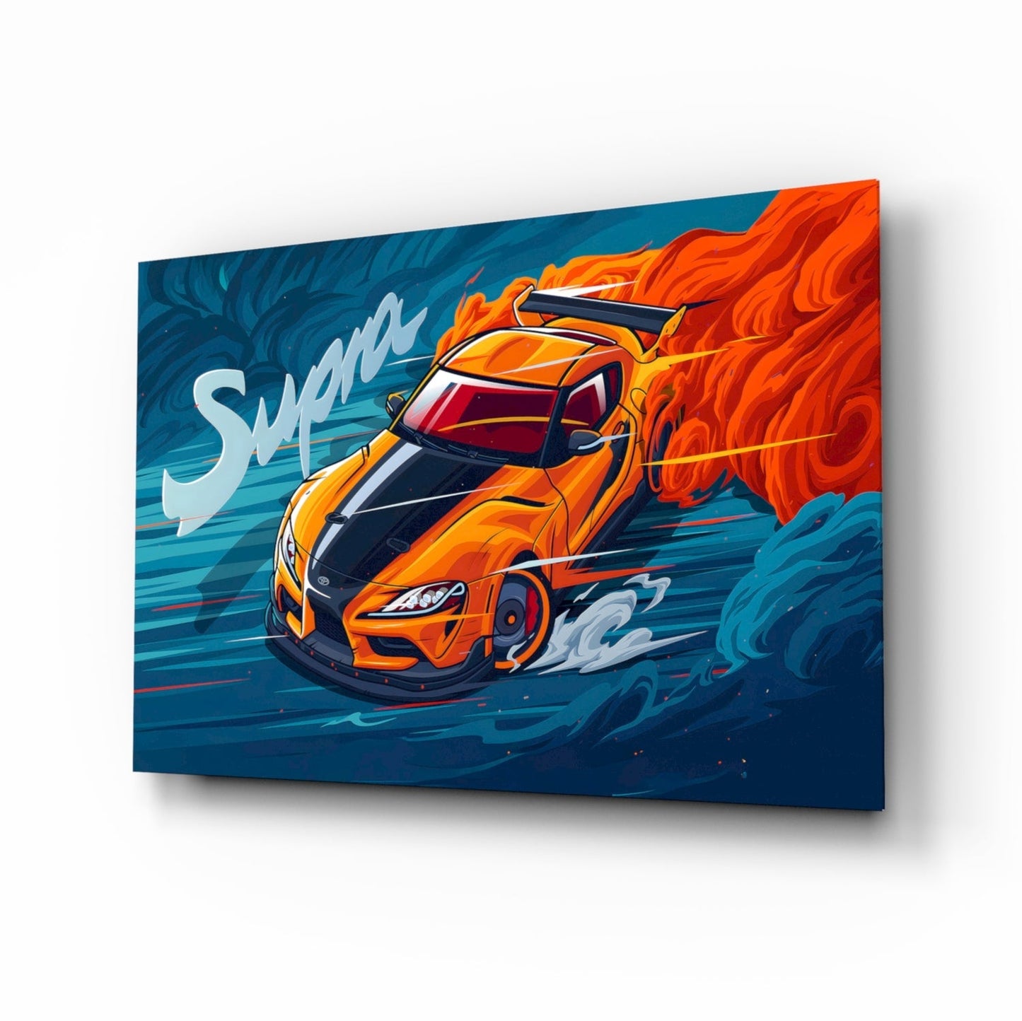 Turbo Coupe Blazing Speed Glass Wall Art || Designer Collection