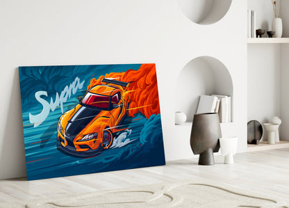 Turbo Coupe Blazing Speed Glass Wall Art || Designer Collection