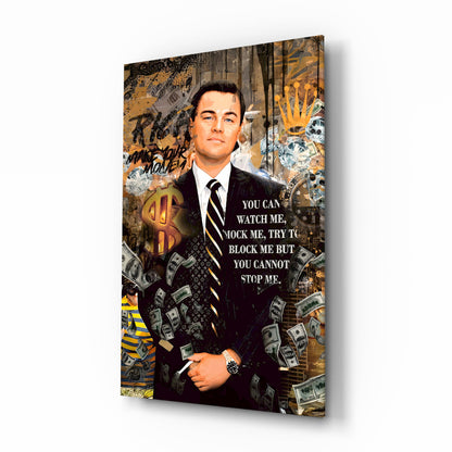 Wolf in a Suit Glass Wall Art || Designer Collection