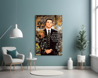 Wolf in a Suit Glass Wall Art || Designer Collection