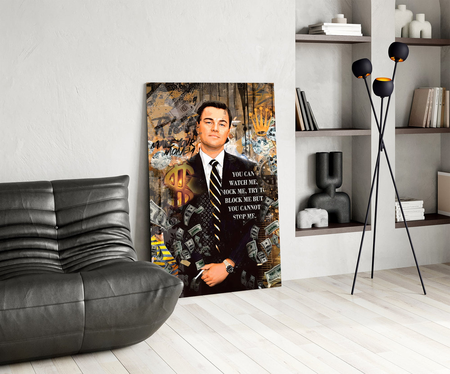 Wolf in a Suit Glass Wall Art || Designer Collection