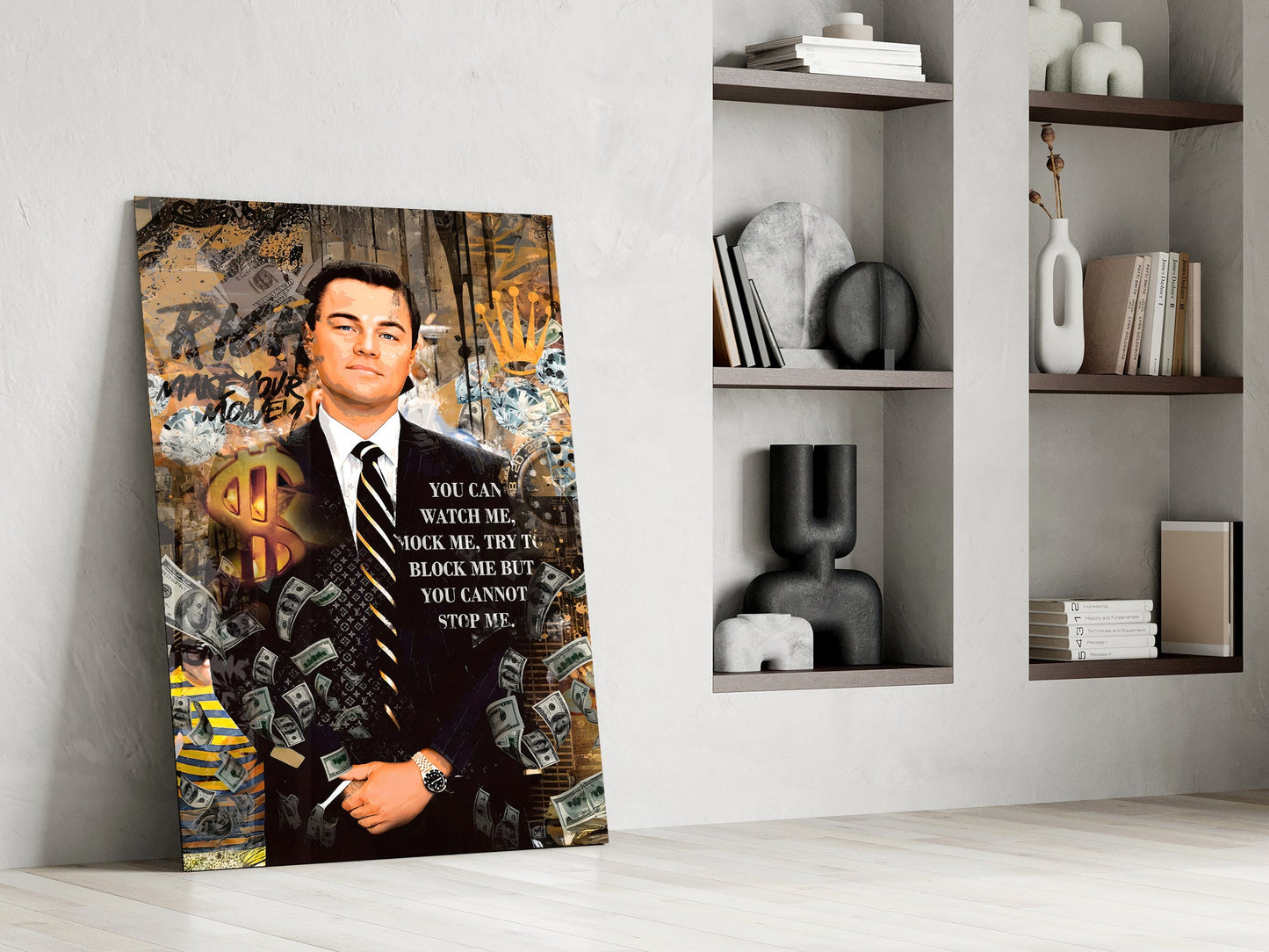 Wolf in a Suit Glass Wall Art || Designer Collection