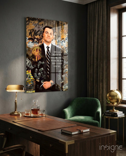 Wolf in a Suit Glass Wall Art || Designer Collection
