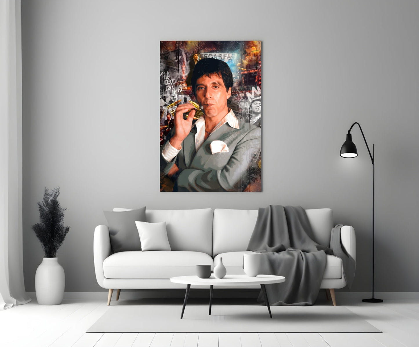 Miami Crime Boss Glass Wall Art || Designer Collection