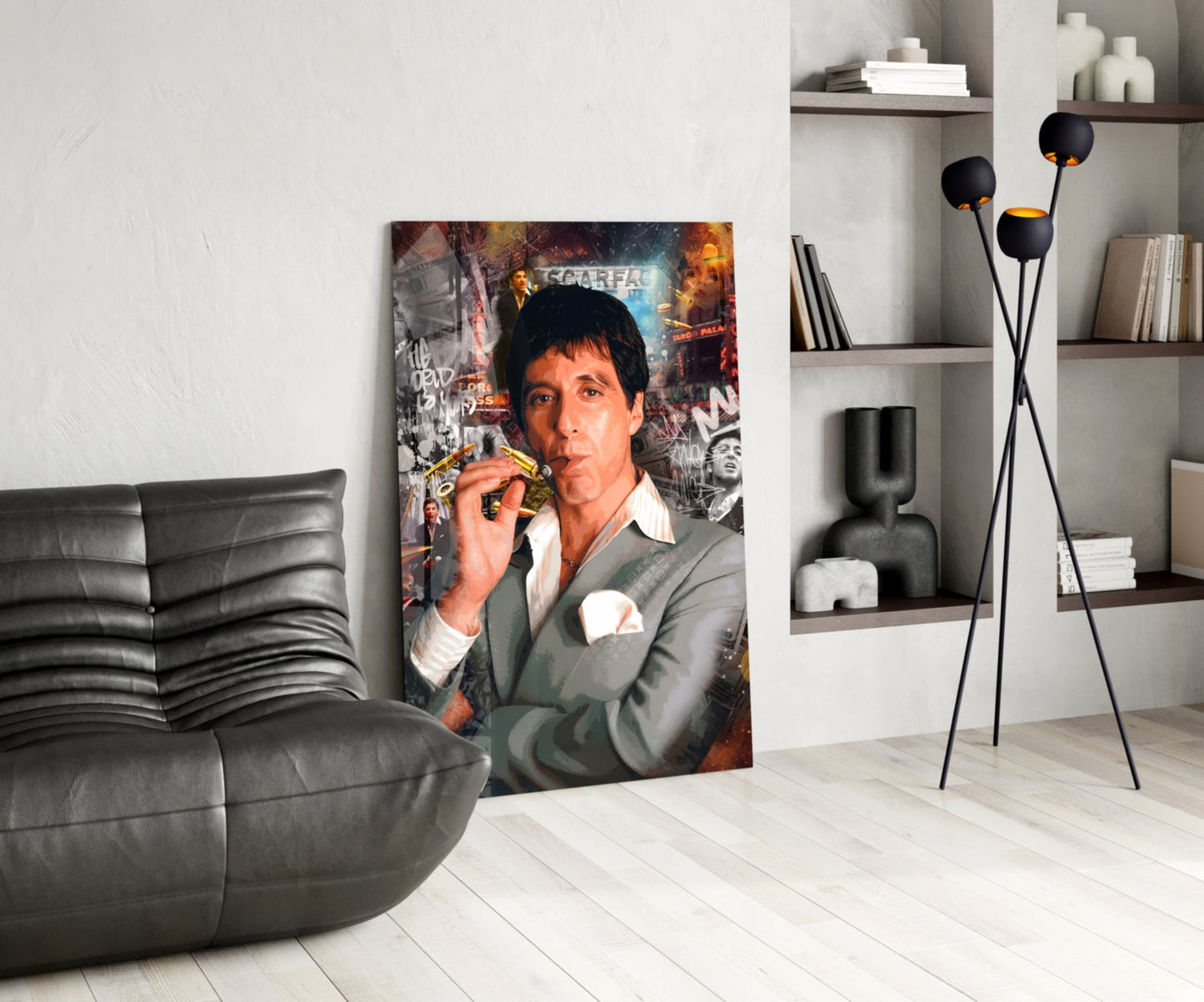 Miami Crime Boss Glass Wall Art || Designer Collection