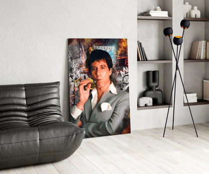 Miami Crime Boss Glass Wall Art || Designer Collection