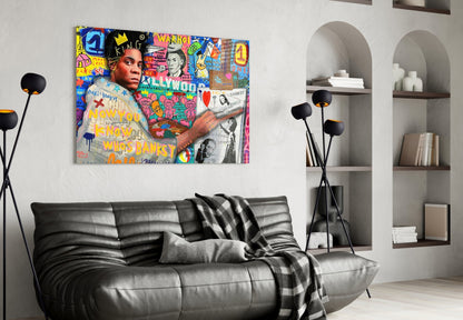 Stencil Crown Graffiti Glass Wall Art || Designer Collection