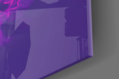 Purple Bubble Crown Sleeping Muse Glass Wall Art