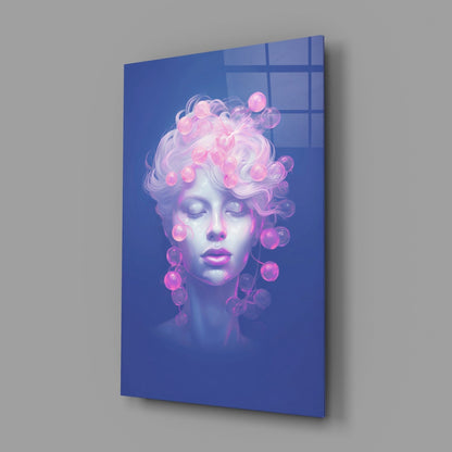 Cobalt Blue Bubble Halo Muse Glass Wall Art