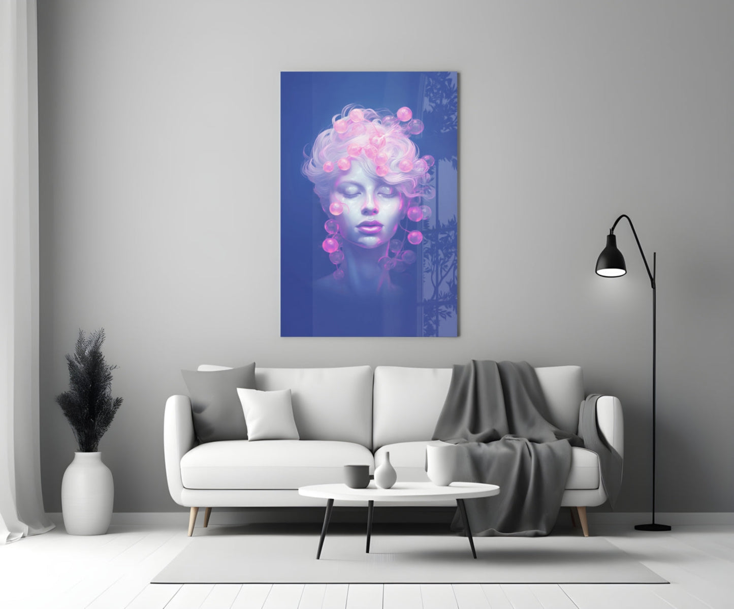 Cobalt Blue Bubble Halo Muse Glass Wall Art