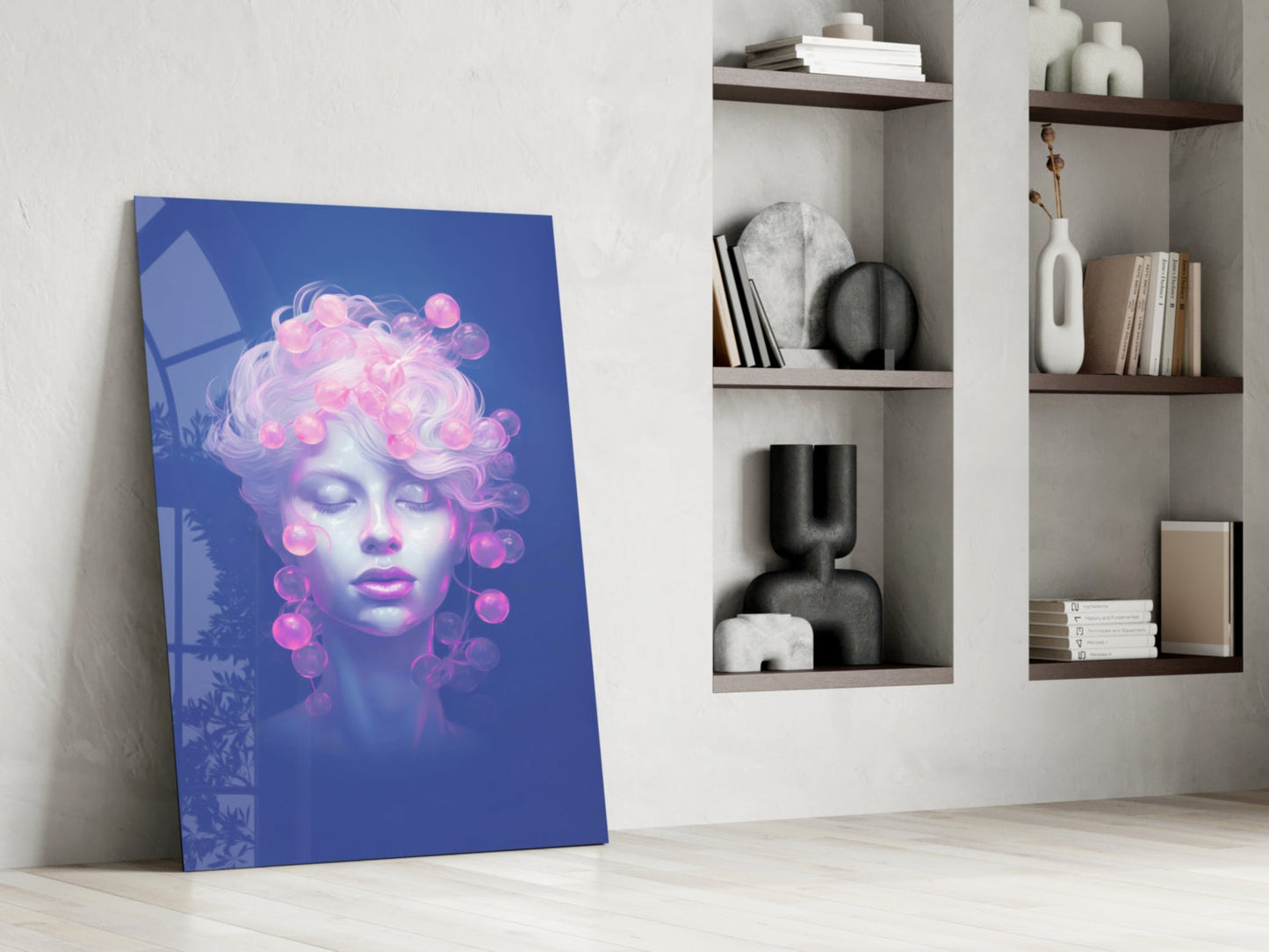 Cobalt Blue Bubble Halo Muse Glass Wall Art